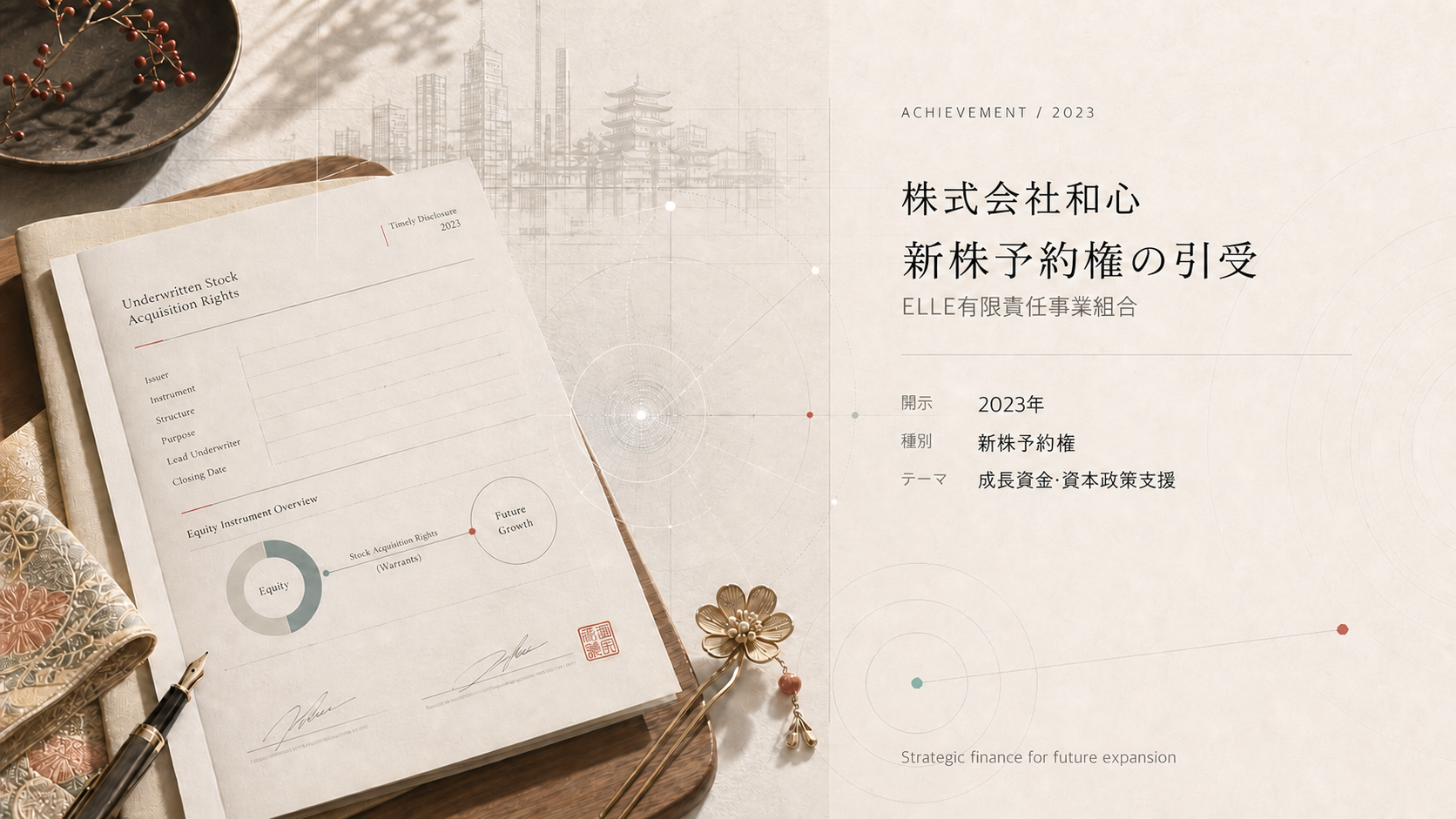 和心（9271）第三者割当 新株予約権の引受 — ELLE有限責任事業組合